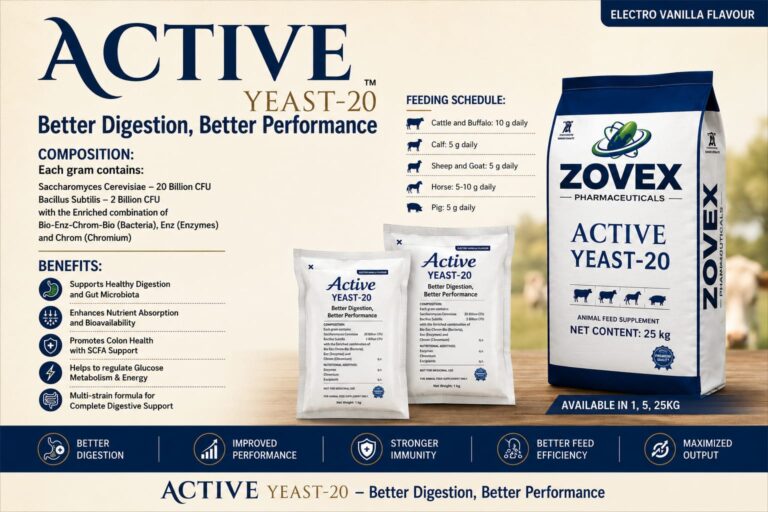 ACTIVE YEAST-20: Enhancing Digestive Health, Nutrient Utilization, and Animal Performance